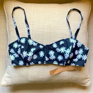 Reformation Bondi Daisy print bikini top: small